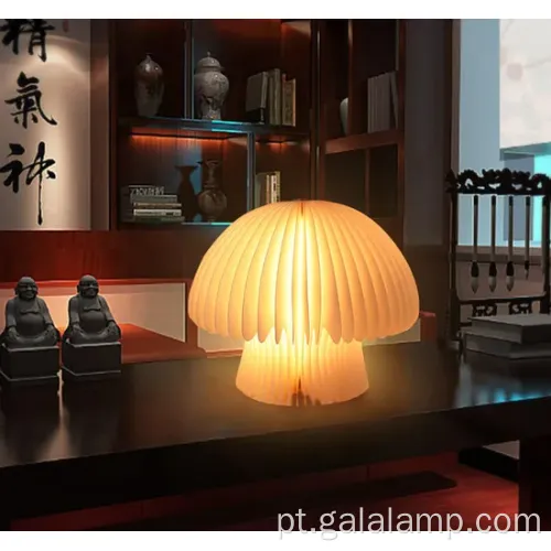 Lâmpada de mesa de madeira de bambu LED colorida